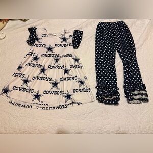 Dallas Cowboys Star Print Tunic Top With Matching Ruffle Pants